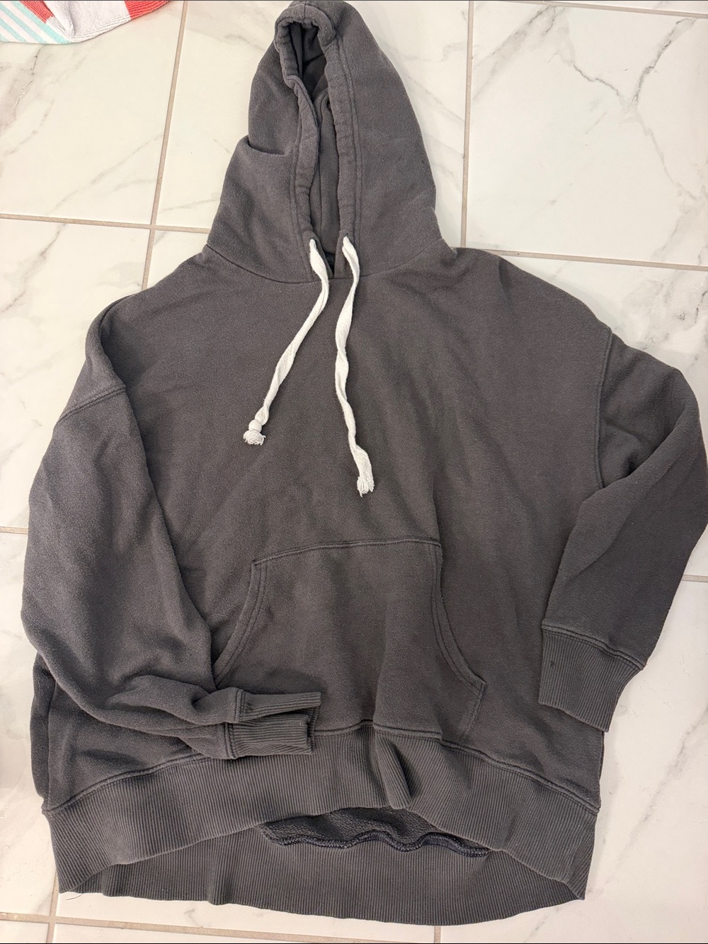 American Eagle Outfitters Charcoal Gray Women's Hooded Pullover
